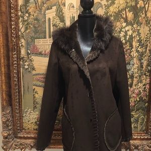 1 Madison Women's Fur Hooded Jacket BEAUTIFUL
